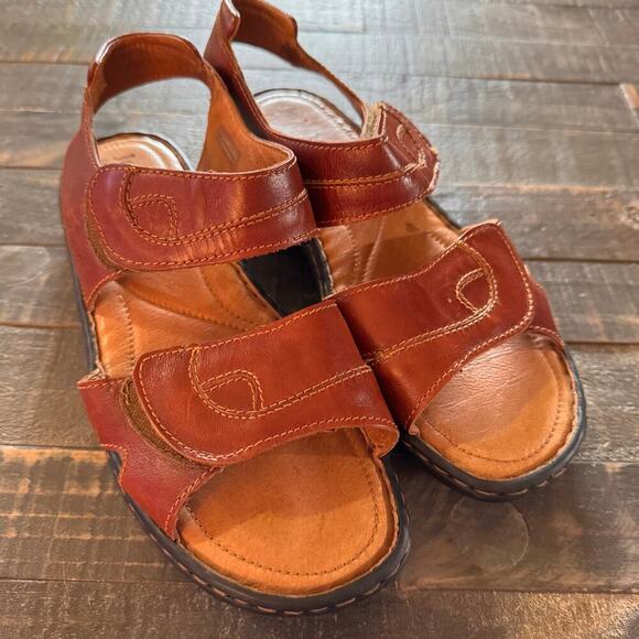 Women's Josef Seibel Sandals Brown Leather Size 8-8.5 US; 39 EU - Picture 1 of 11